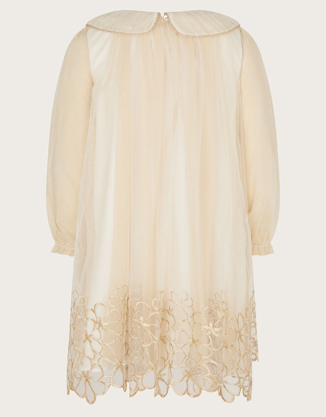 Vanessa Floral Collar Swing Dress, Gold (GOLD), large