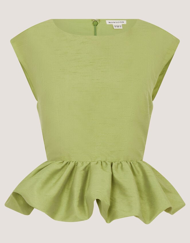 Dahlia Sleeveless Peplum Top, Green (PALE GREEN), large