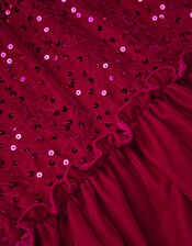 Vallie Velvet Sequin Swing Dress, Pink (MAGENTA), large