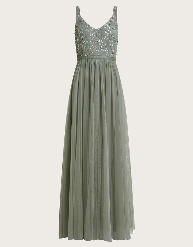 Autumn Embellished Maxi Dress, Green (GREEN), large