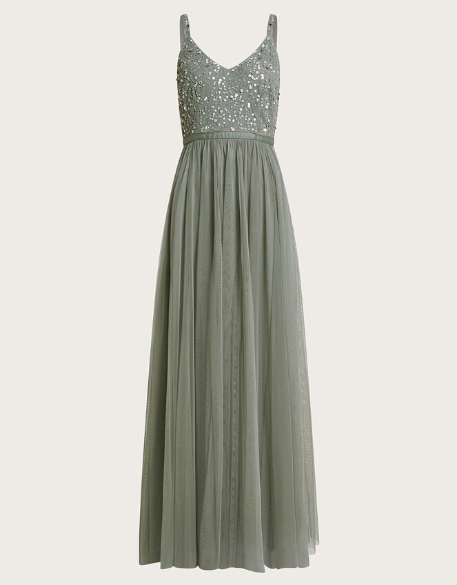 Autumn Embellished Maxi Dress, Green (GREEN), large