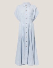 Dory Stripe Midi Shirt Dress, Blue (BLUE), large