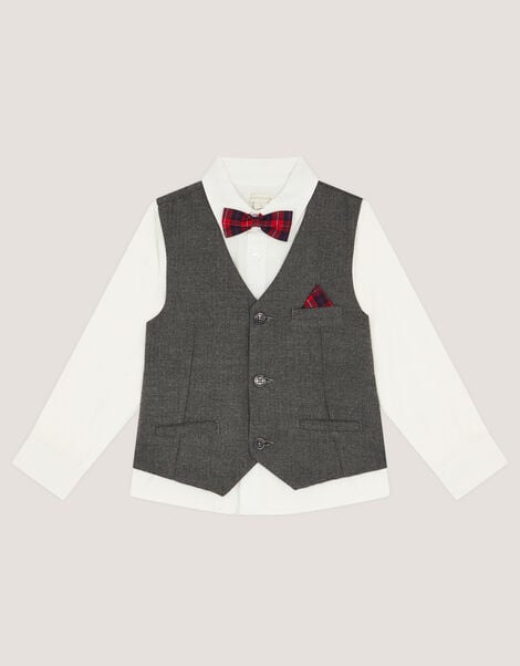 3-Piece Waistcoat & Shirt, Grey (GREY), large