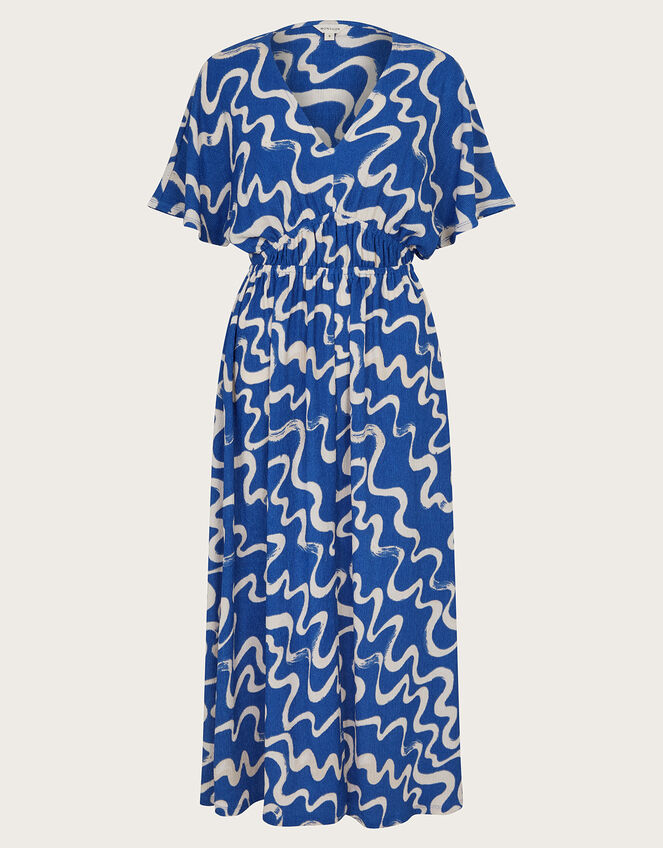 Mandy Print Dress, Blue (BLUE), large