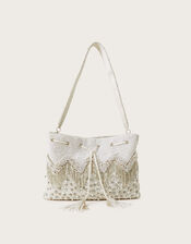 Pearly Embellished Pouch Bag, , large
