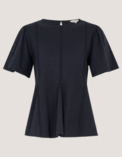 Tate Lace Peplum T-Shirt, Blue (NAVY), large