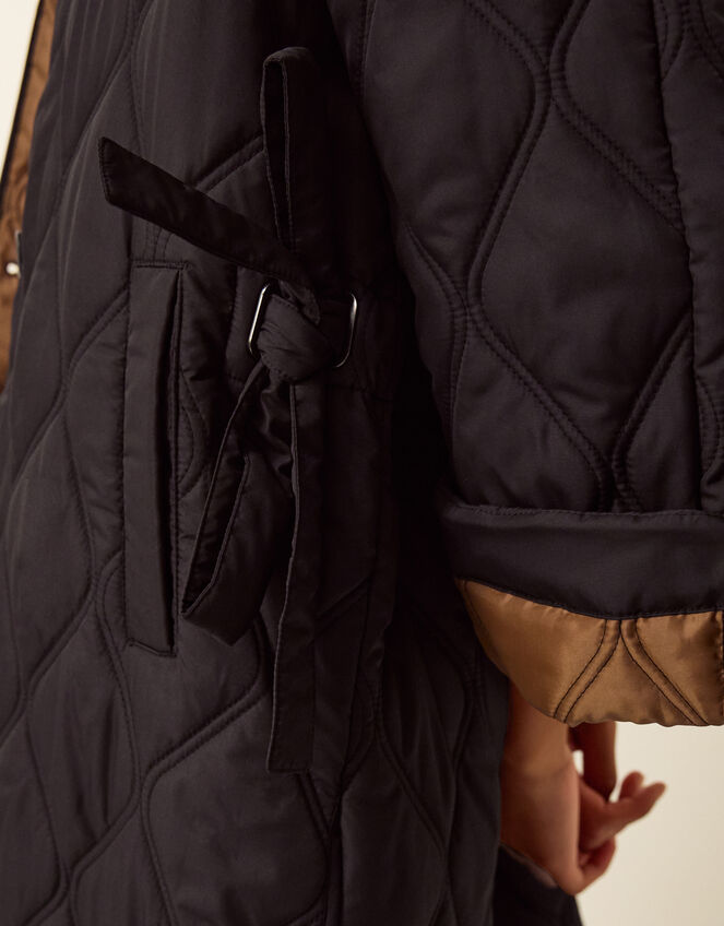 Andi Quilted Longline Coat, Black (BLACK), large