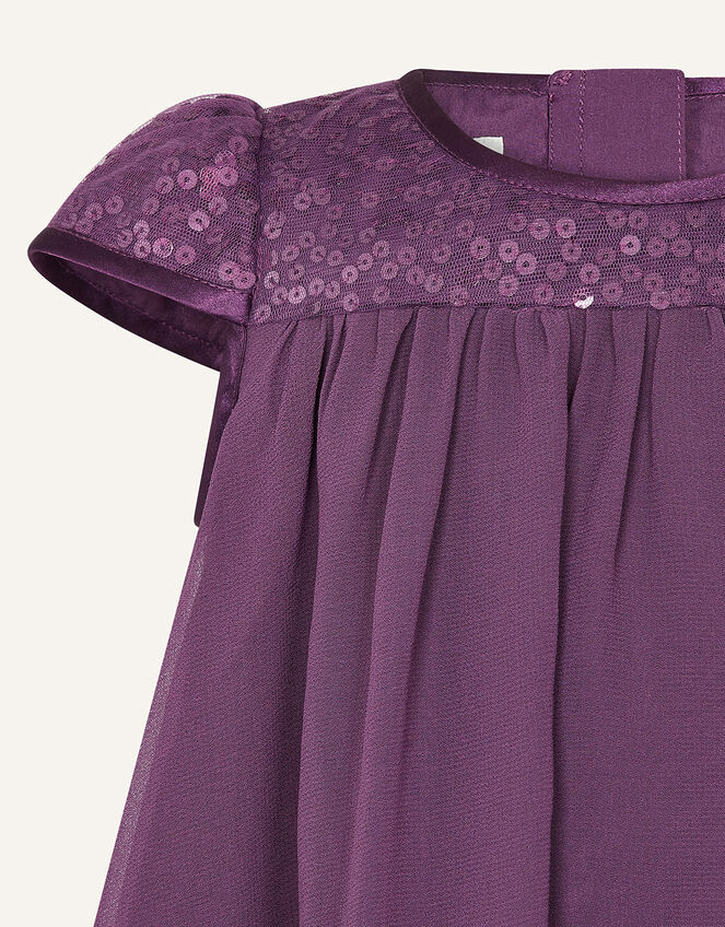Baby Sequin Sleeve Dress , Purple (PURPLE), large