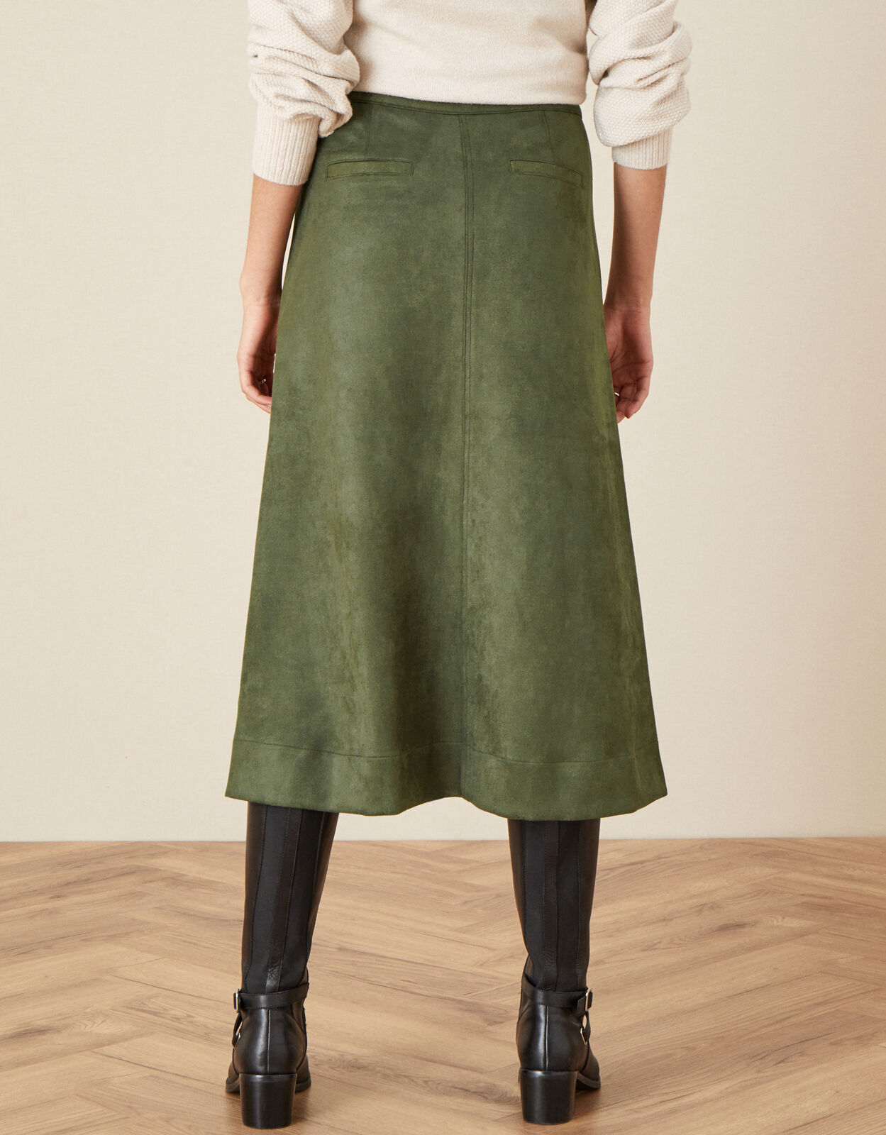 Suede skirt green cheap