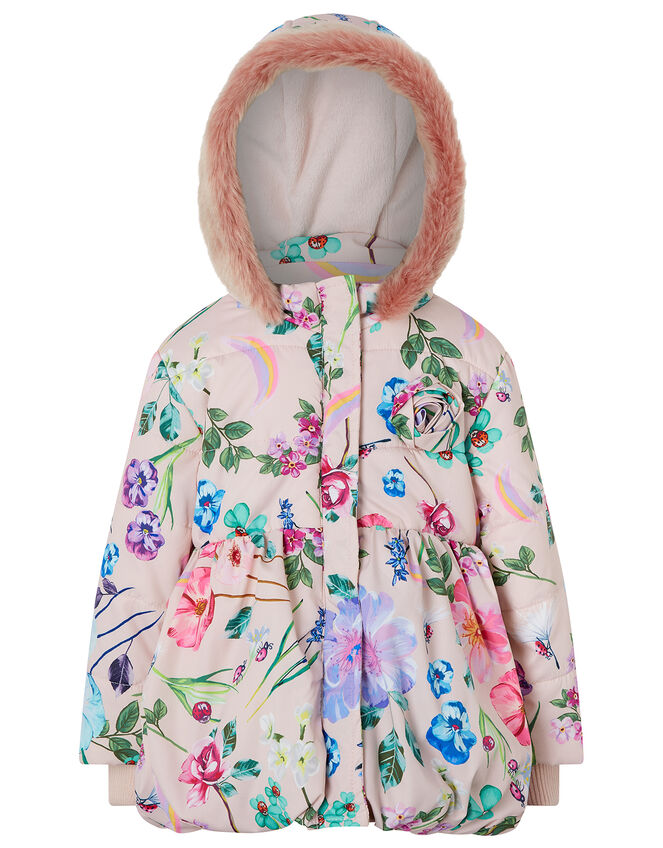 Baby Floral Print Padded Coat, Pink (PINK), large
