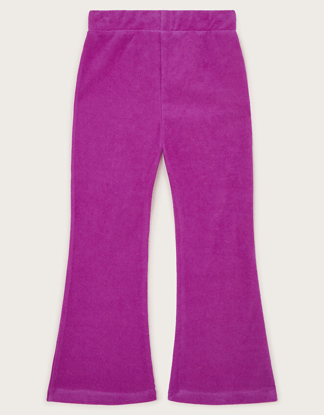 Towelling Flared Pants, Pink (PINK), large