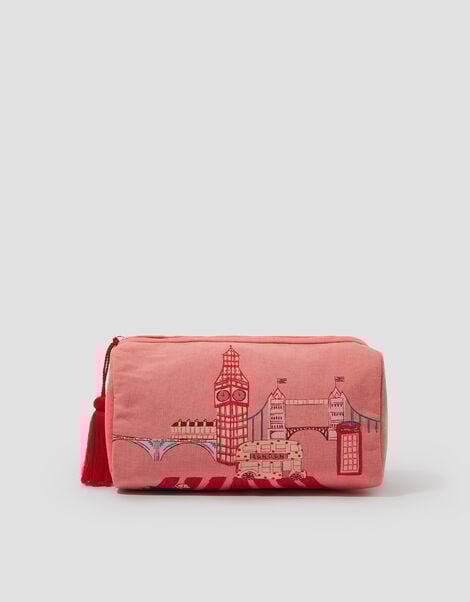 London Canvas Make Up Bag, , large