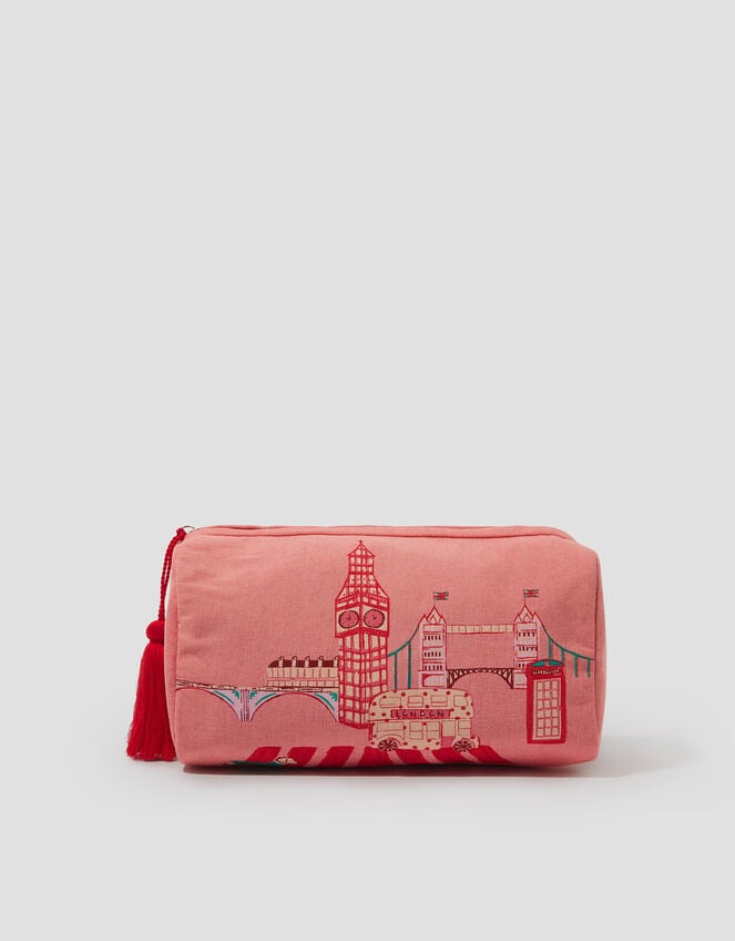 London Canvas Make Up Bag, , large