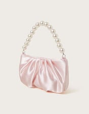Pearl Strap Satin Party Bag, , large