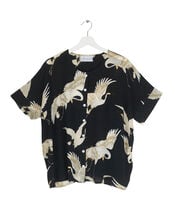 One Hundred Stars Stork Print Top, Black (BLACK), large