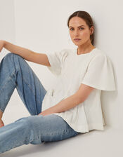 Tate Lace Trim Jersey T-Shirt, White (WHITE), large