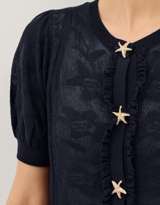 Sam Starfish Button Cardigan, Blue (NAVY), large