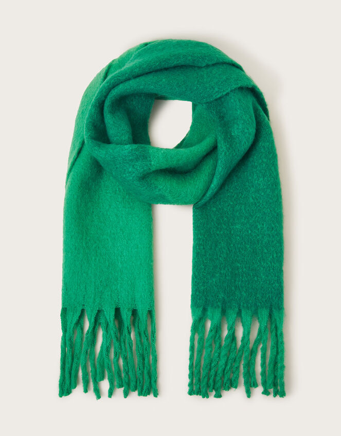 Two-Tone Blanket Scarf, Green (GREEN), large