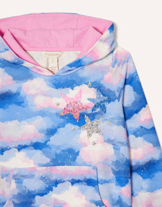 Sequin Star Cloud Print Hoody, Multi (MULTI), large