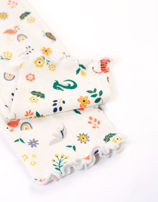 Frugi Animal Print Pyjama Set, White (WHITE), large