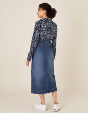 Straight Denim Midi Skirt, Blue (DENIM BLUE), large