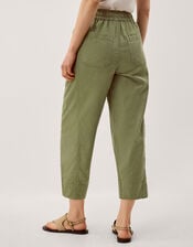 Megan Cropped Barrel Trousers, Green (KHAKI), large