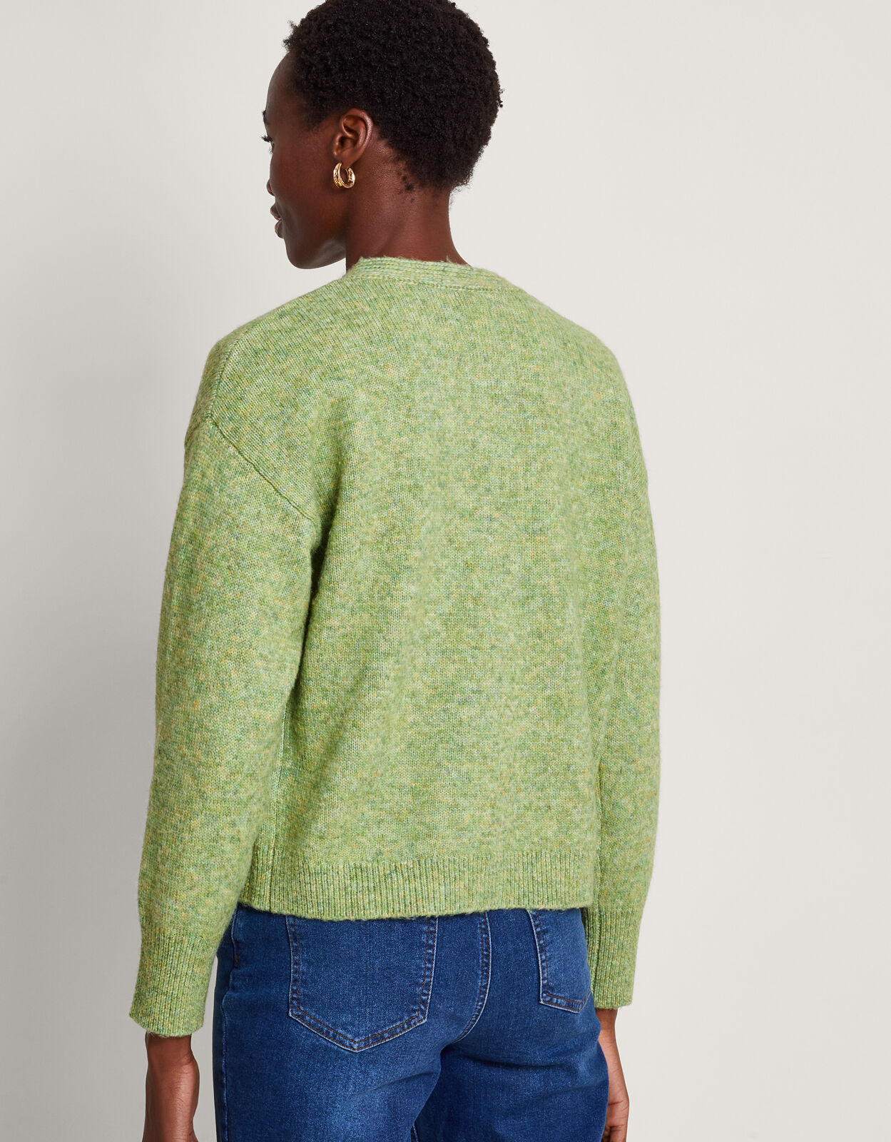 Fay Floral Embroidered Cardigan Green