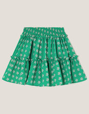 Floral Print Frill Skirt, Green (GREEN), large