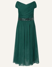 Abigail Sequin Chiffon Prom Dress, Green (GREEN), large