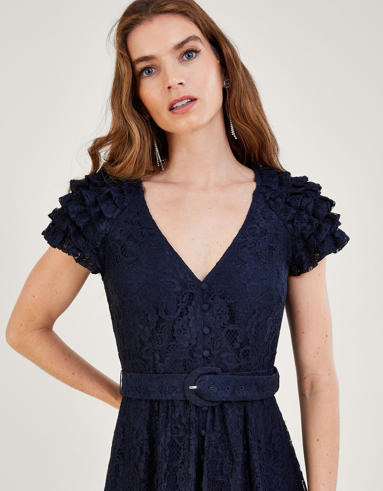 Anneliese Lace Tea Dress Blue