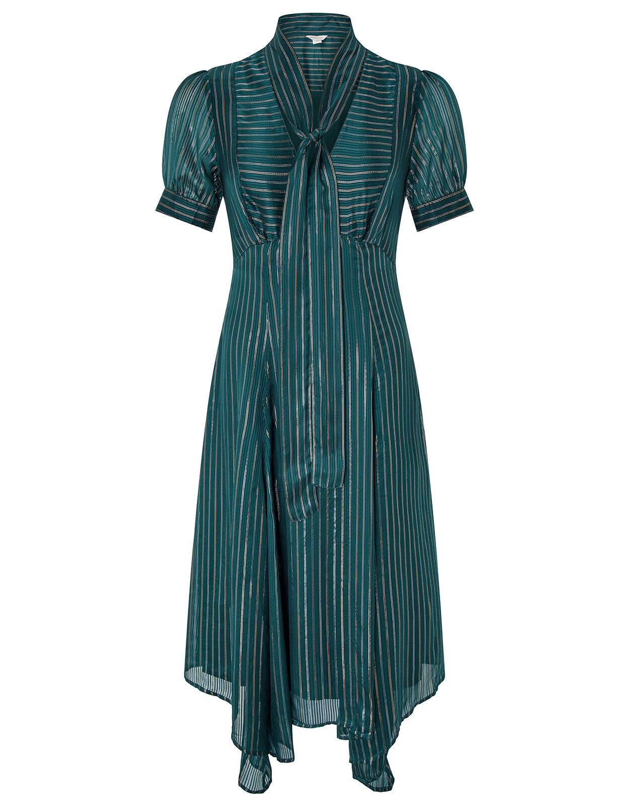 Elodie Metallic Stripe Dress Teal Evening Dresses Monsoon ROI