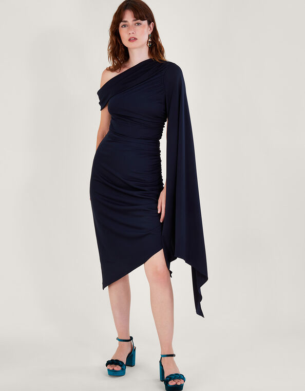 Dora Drape Dress, Blue (NAVY), large