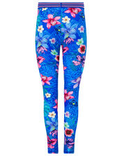 Tikoto Floral Leggings, Blue (BLUE), large
