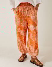 Madison Paisley Print Harem Pants, Orange (ORANGE), large