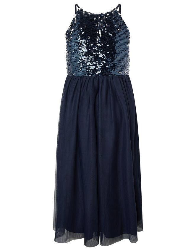 Saskia Reversible Sequin Prom Dress, Blue (NAVY), large