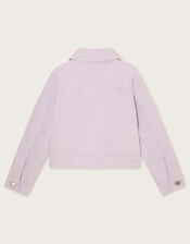 Frill Denim Jacket, Purple (LILAC), large