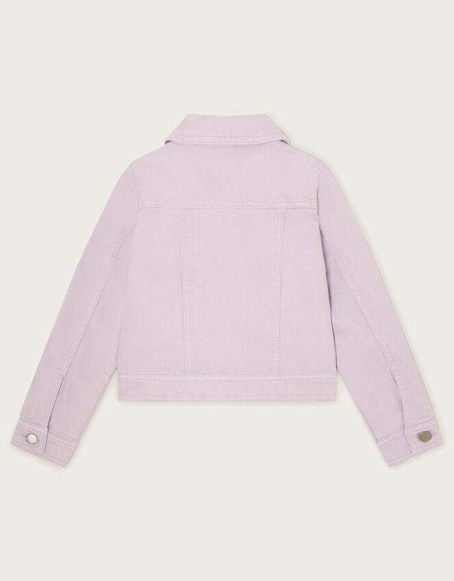 Frill Denim Jacket, Purple (LILAC), large