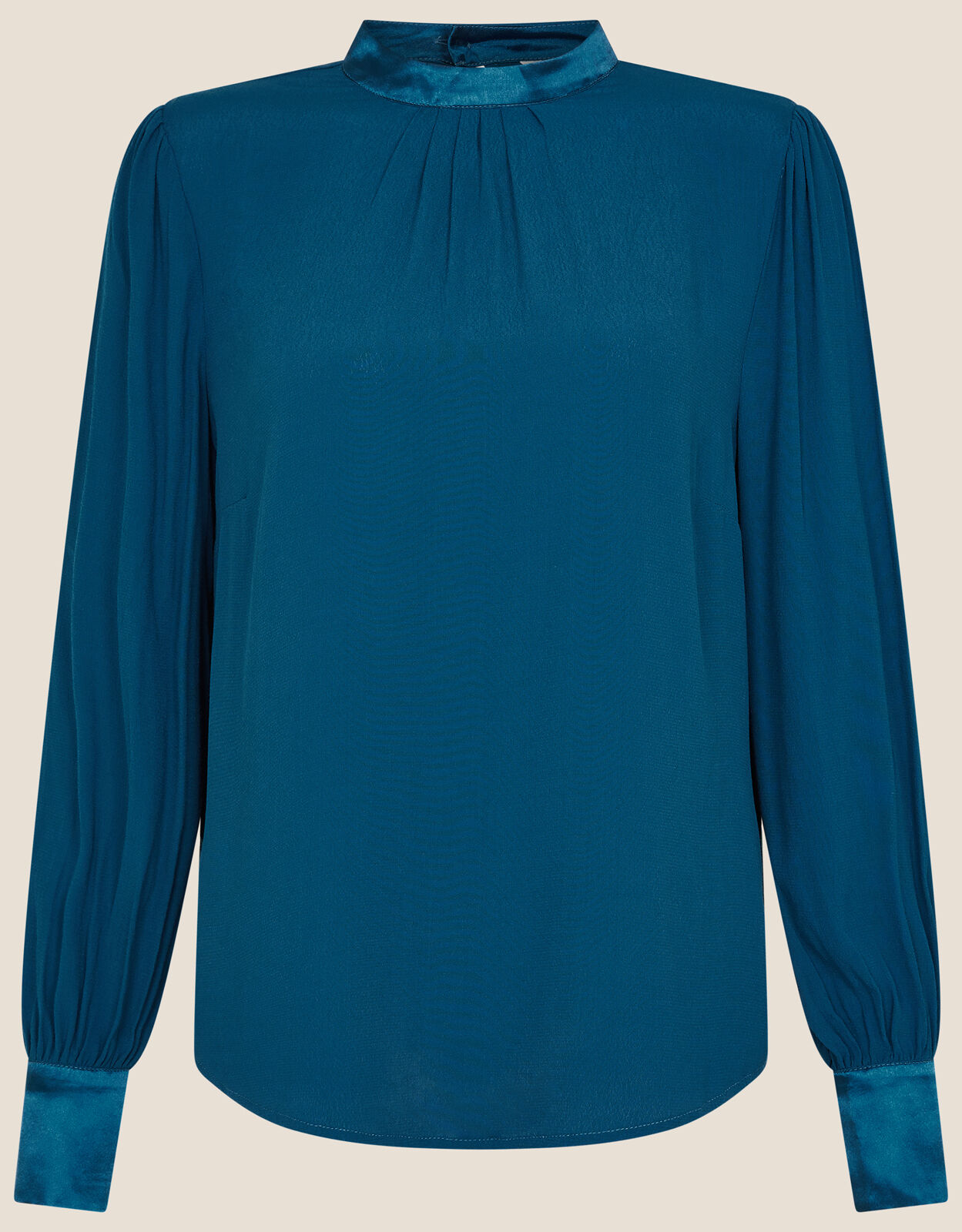 Teal long sleeve blouse