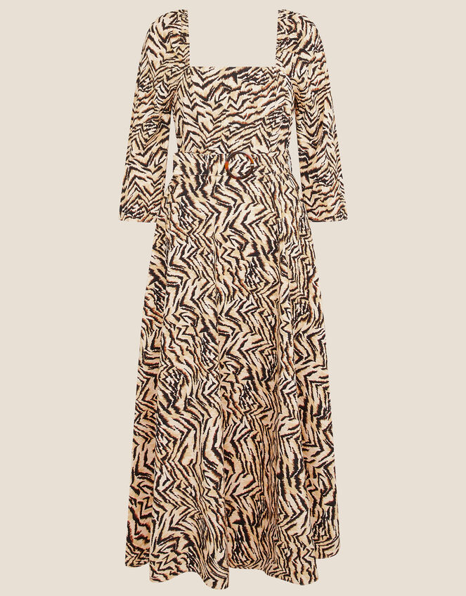 Angelina Animal Square Neck Dress , Camel (CAMEL), large