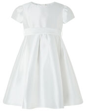 Henrietta Duchess Twill Occasion Dress, Ivory (IVORY), large