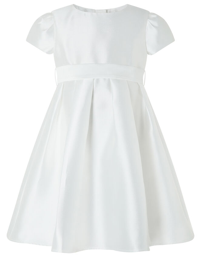Henrietta Duchess Twill Occasion Dress, Ivory (IVORY), large