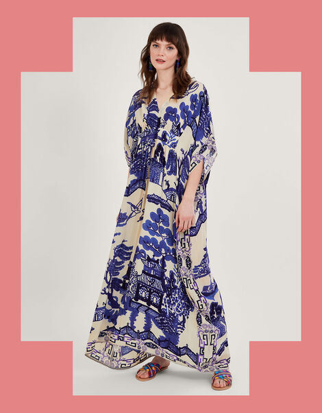 One Hundred Stars Giant Willow Print Maxi Kaftan, , large
