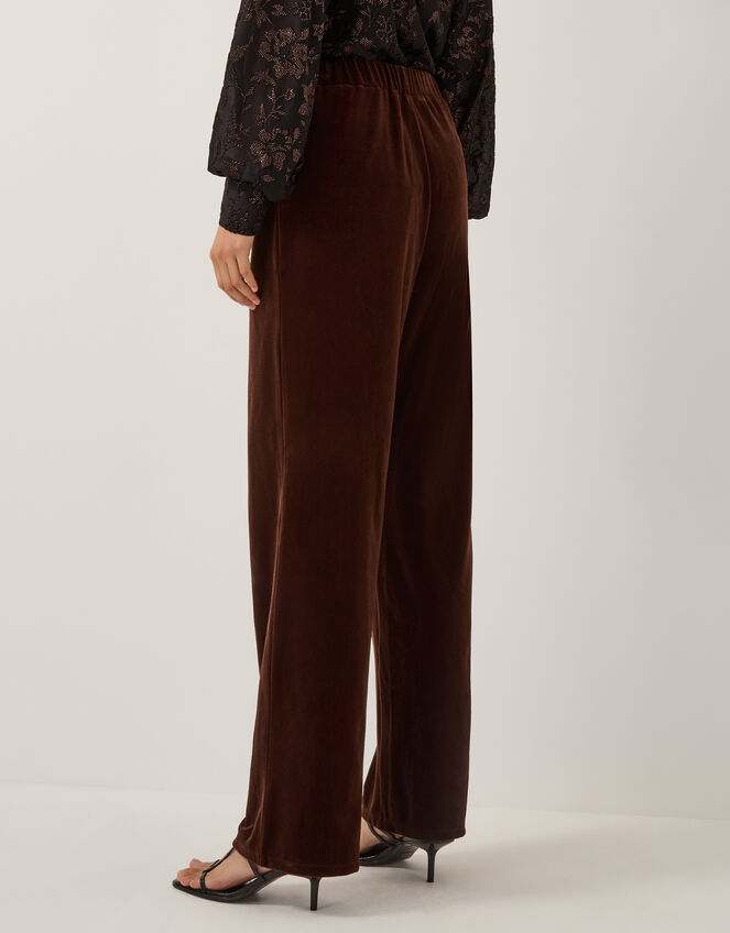 Mila Straight Velvet Trousers, Copper (COPPER), large