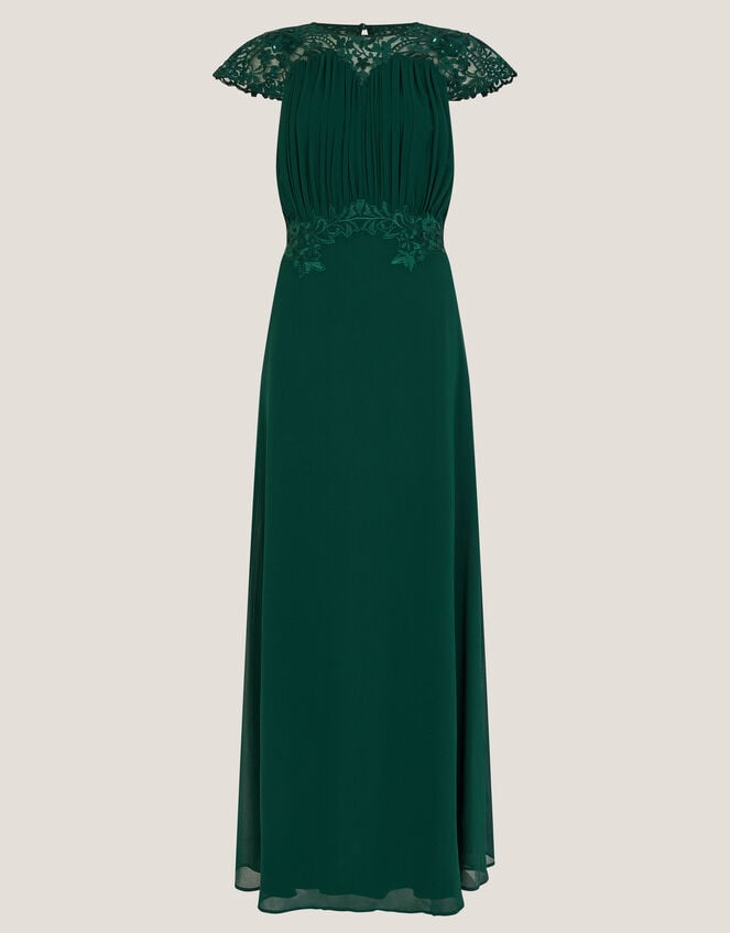 Elodie Lace Chiffon Bridesmaid Dress, Green (DARK GREEN), large