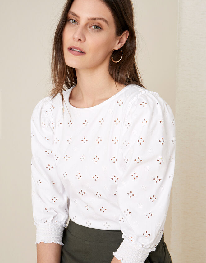 Broderie Top , White (WHITE), large