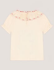 Sequin Unicorn Collar Top, Ivory (IVORY), large