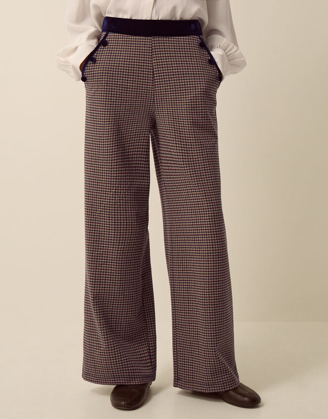 Jan Check Print Jersey Trousers, Brown (BROWN), large