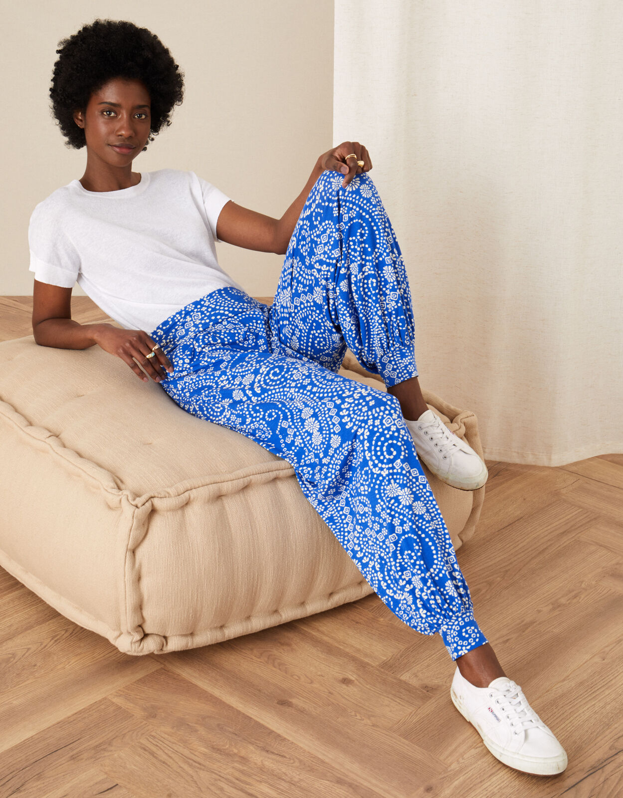 Paisley Print Hareem Trousers Blue