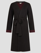 Beta Belted Longline Coatigan, Black (BLACK), large