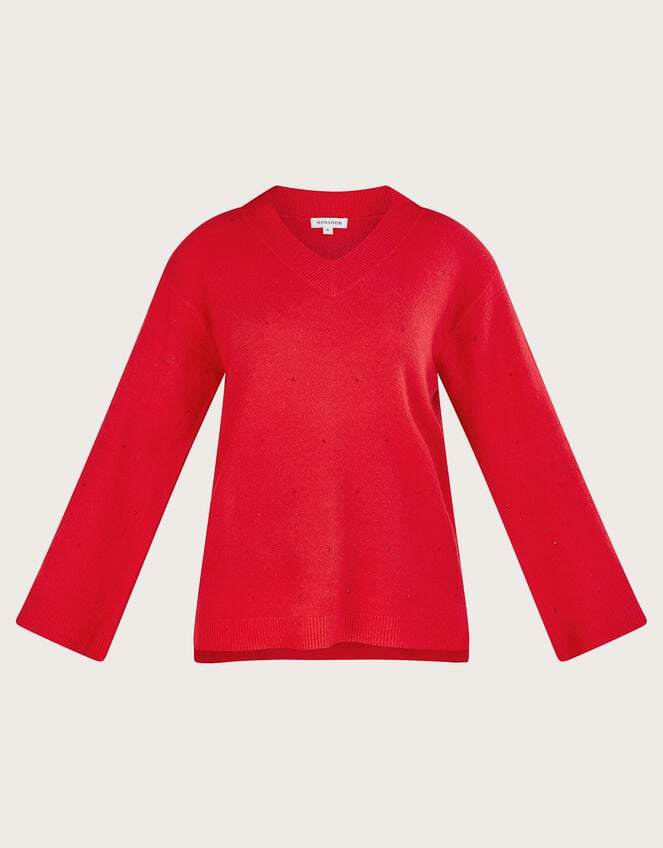 Han Heatseal Embellished Sweater , Red (RED), large
